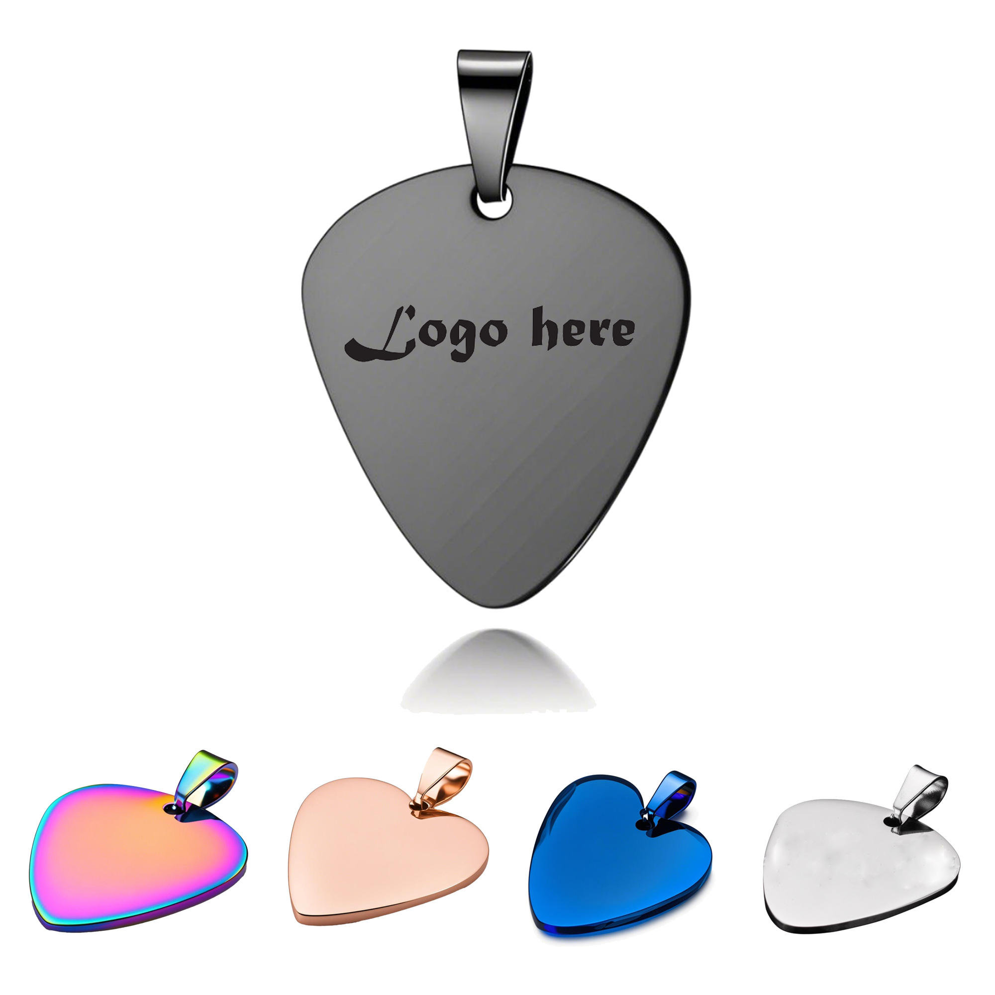 1.6mm Stainless Steel Guitar Plectrum Necklace MOQ 50 1