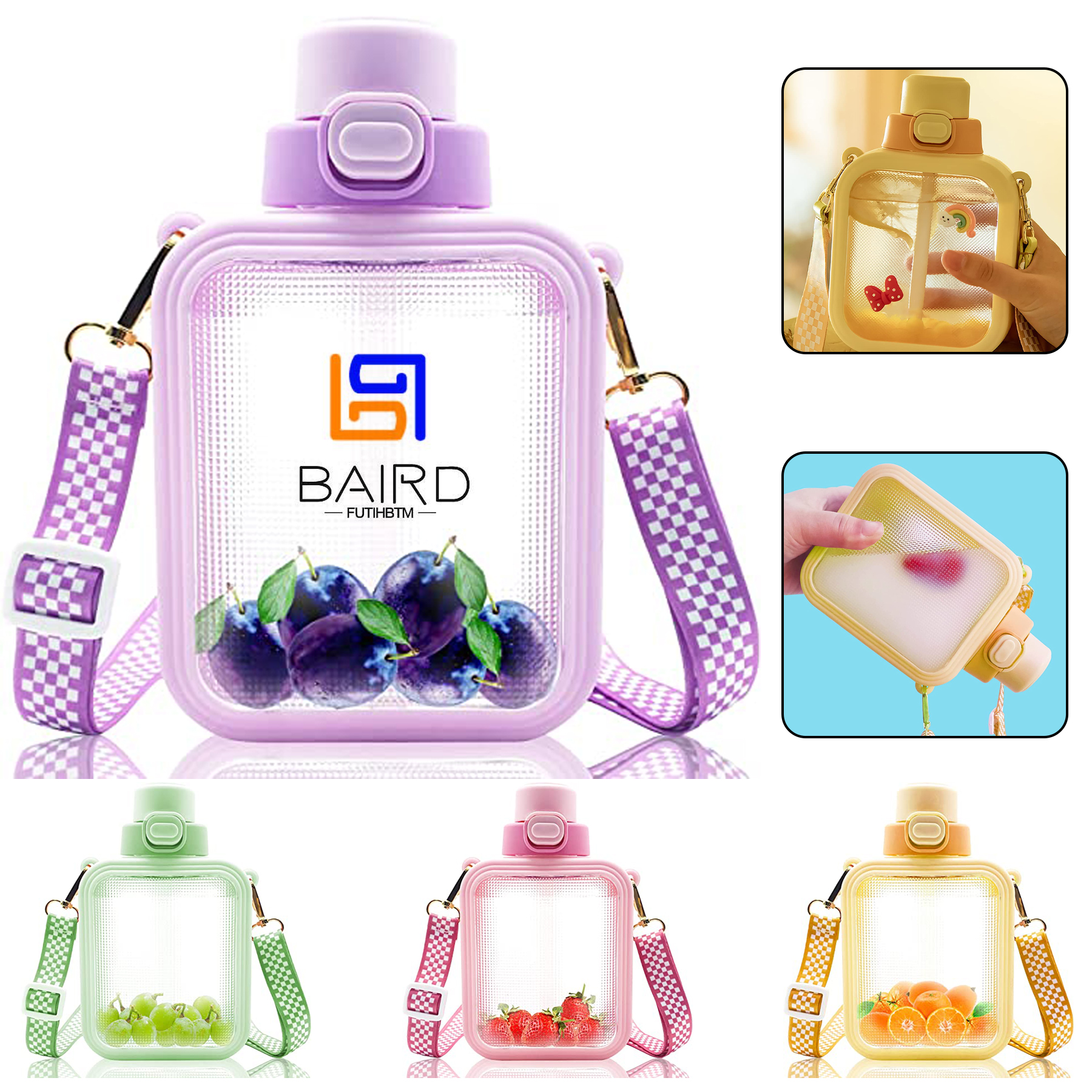 Cute Square Water Bottles 1