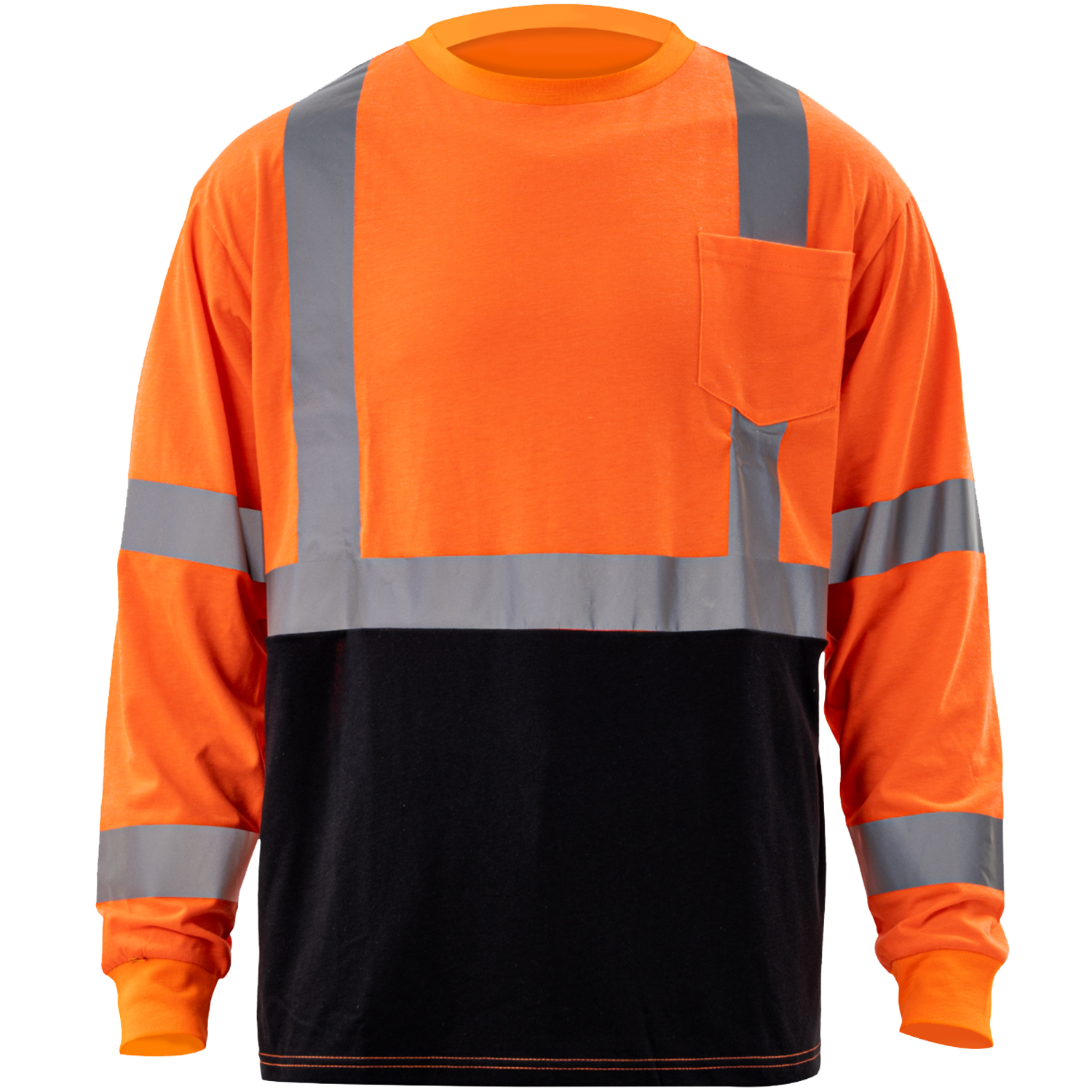 5 oz. Poly-Cotton Class 3 Color Block Reflective Tape Safety T-Shirt with Pocket 8