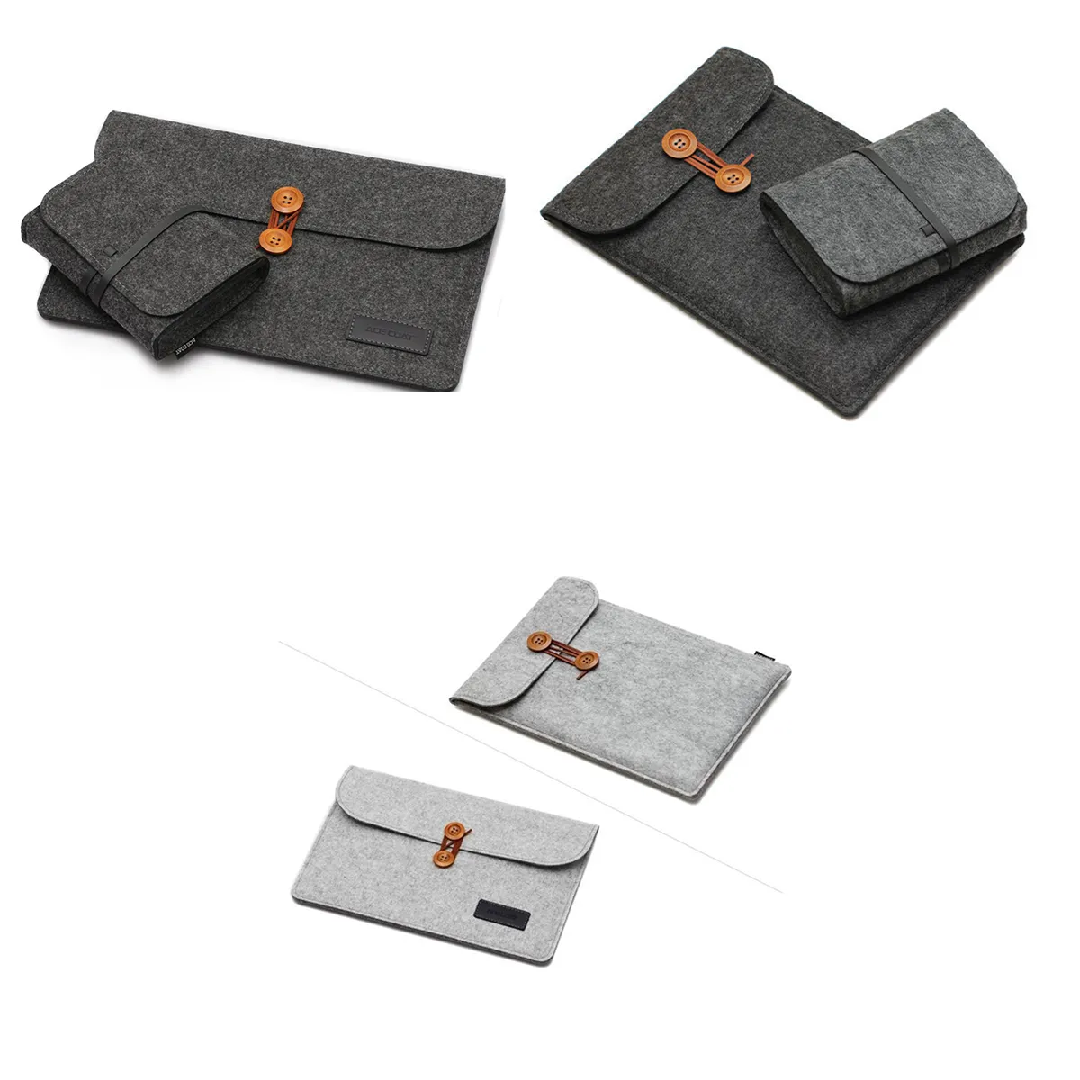 Felt laptop liner bag and accessory power pockets 4