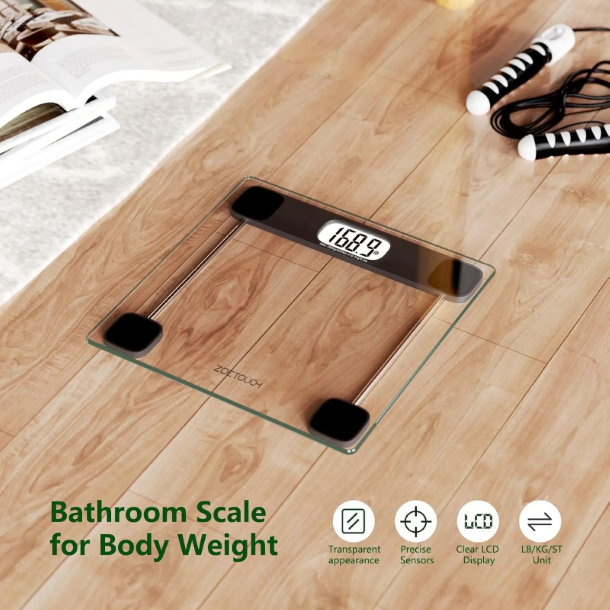 Tempered Glass Transparent Digital Scale 2