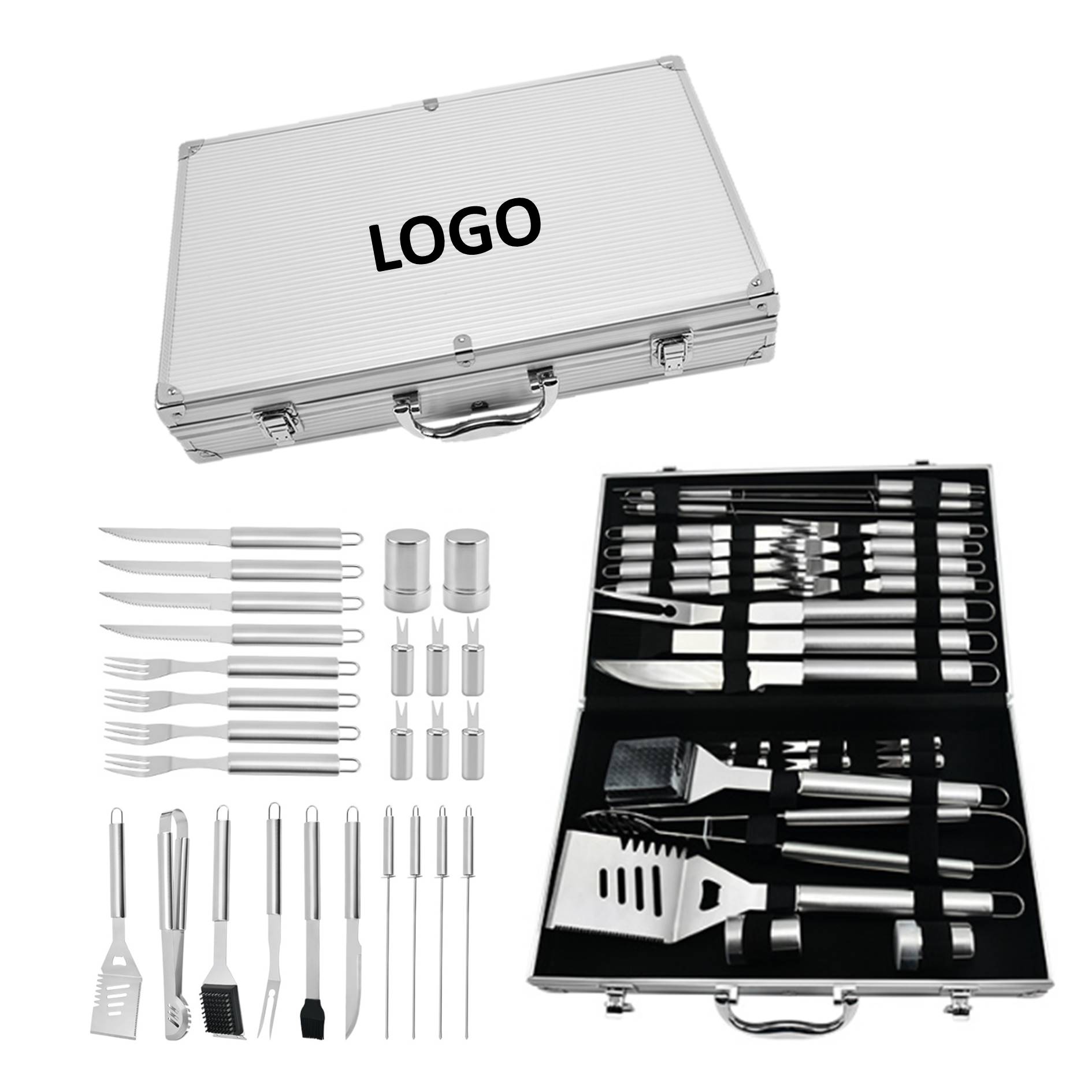 26-Piece BBQ Stainless Steel Tools 3