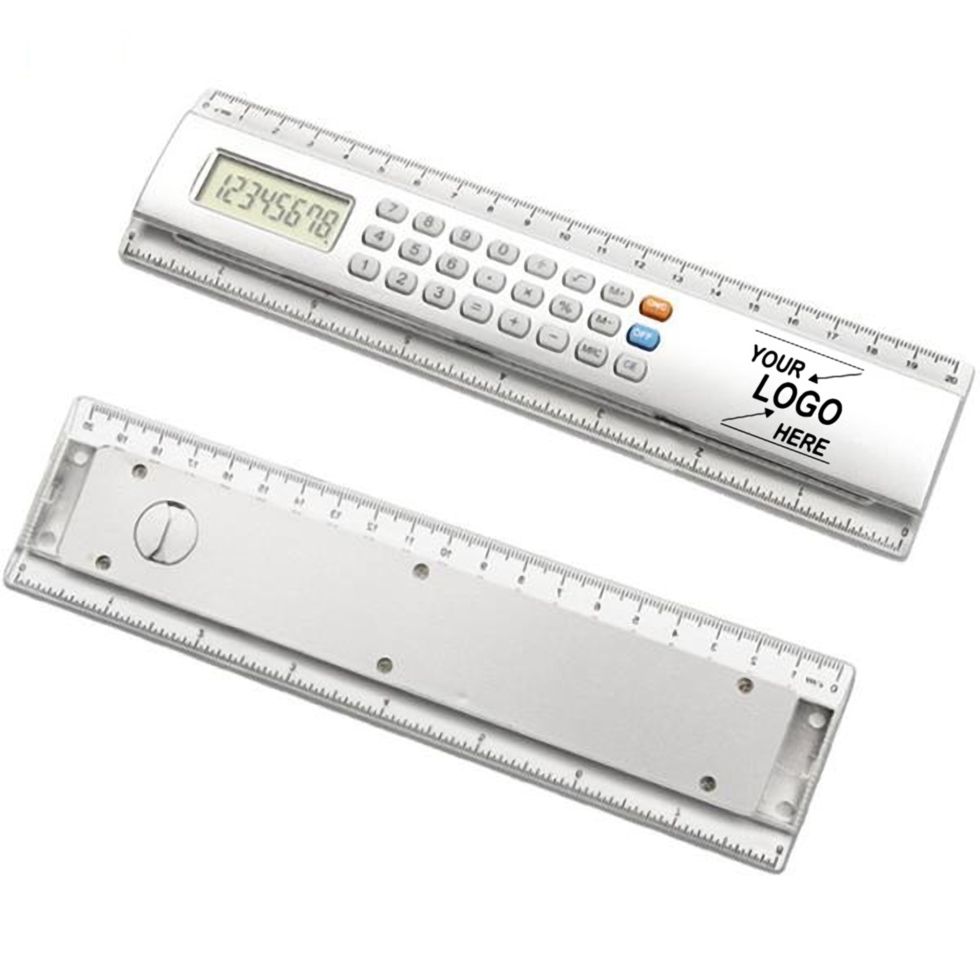 2-in-1 Plastic Ruler Calculator 2