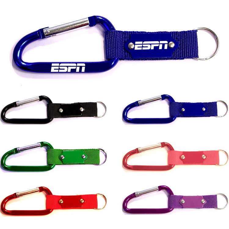 Carabiner with Strap and Metal Plate 1