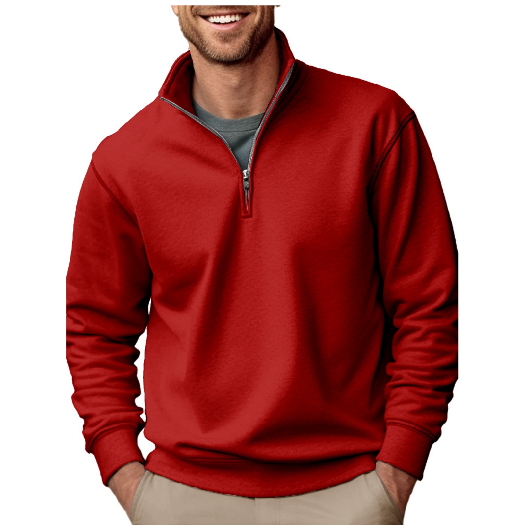 Men's Fashion Quarter Zip Pullover, custom hoodie or sweatshirt with logo imprint 15