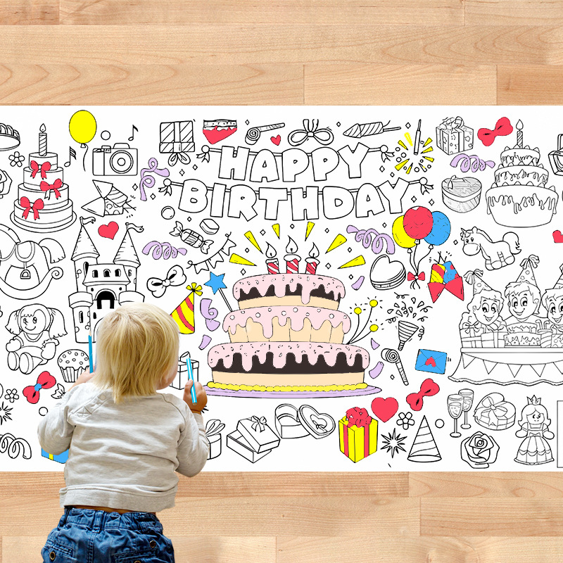 Custom Coloring Poster/Tablecloth-Christmas Crafts for Kids 3