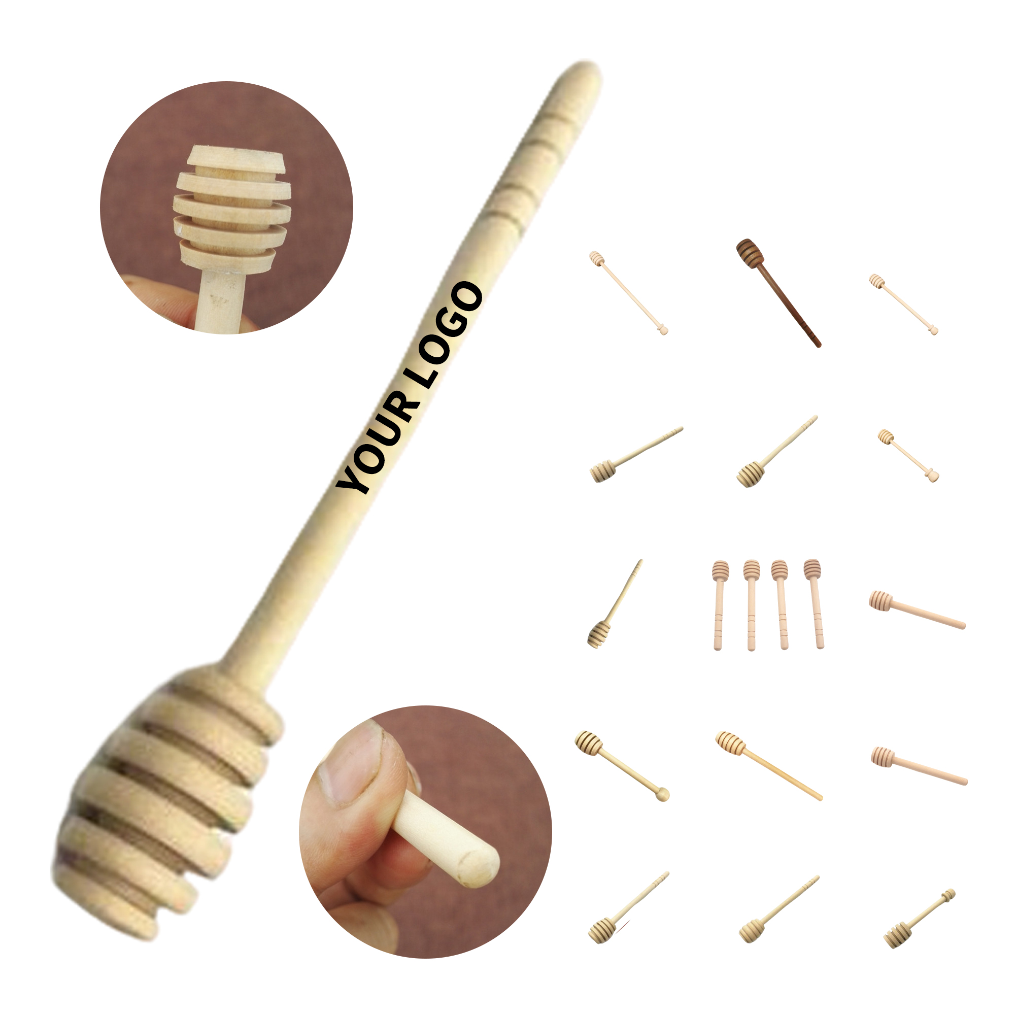 Wooden Honey Stir Stick With Long Handle 6" 2
