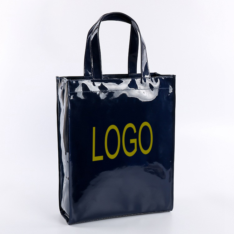 PVC Mirror Leather Gift Tote Bag, custom tote bag with logo imprint 3