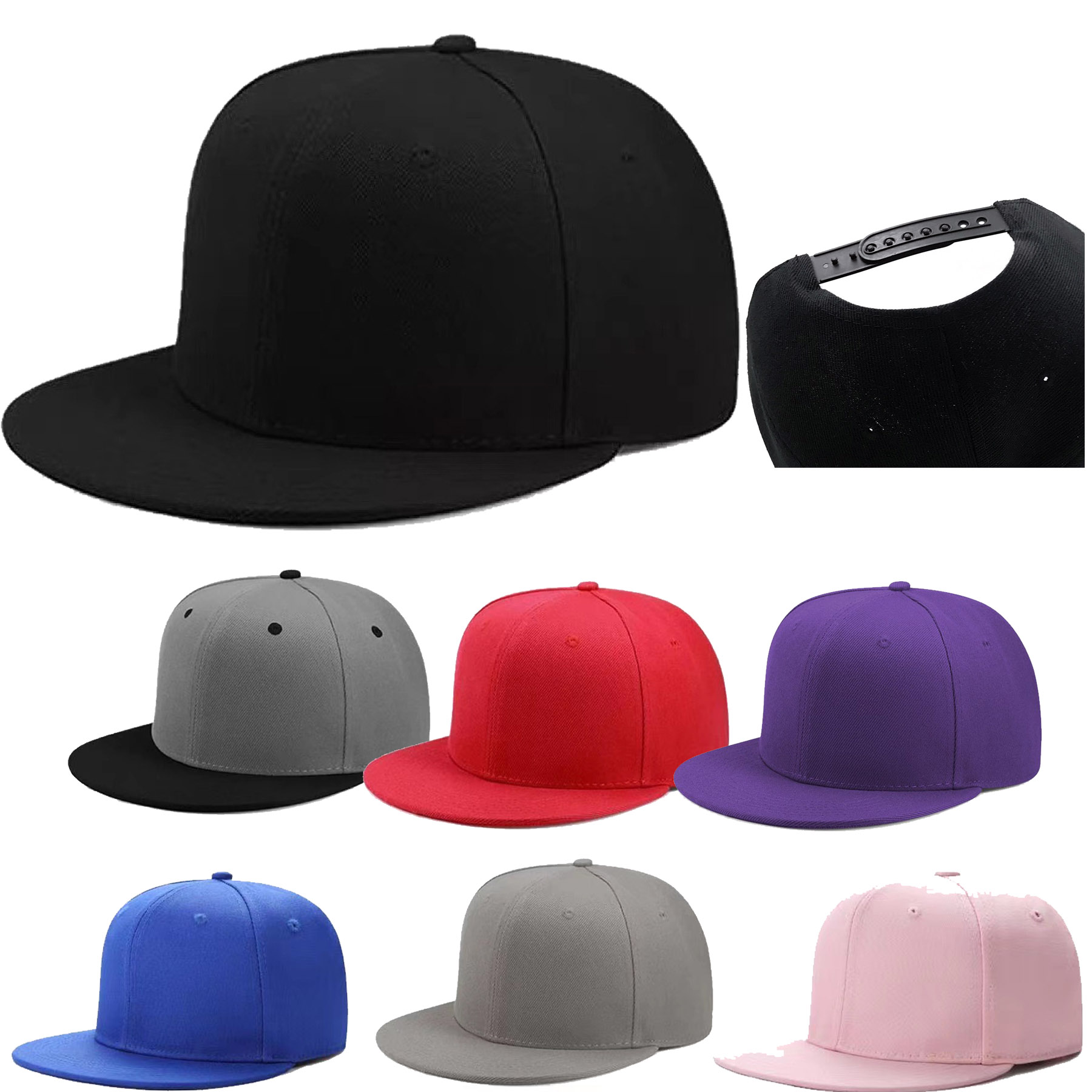Snapback Six-panel Flat Brim Cap 2