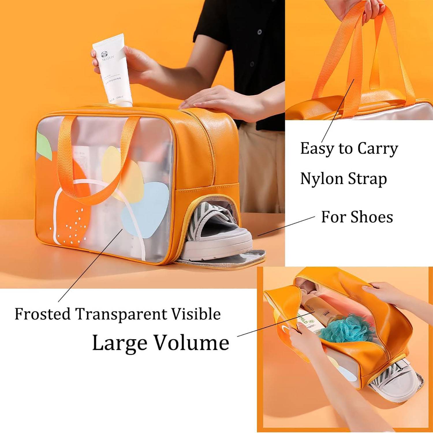 Cosmetics Wet Dry Separate Toiletry Bag with Shoes Storage 4
