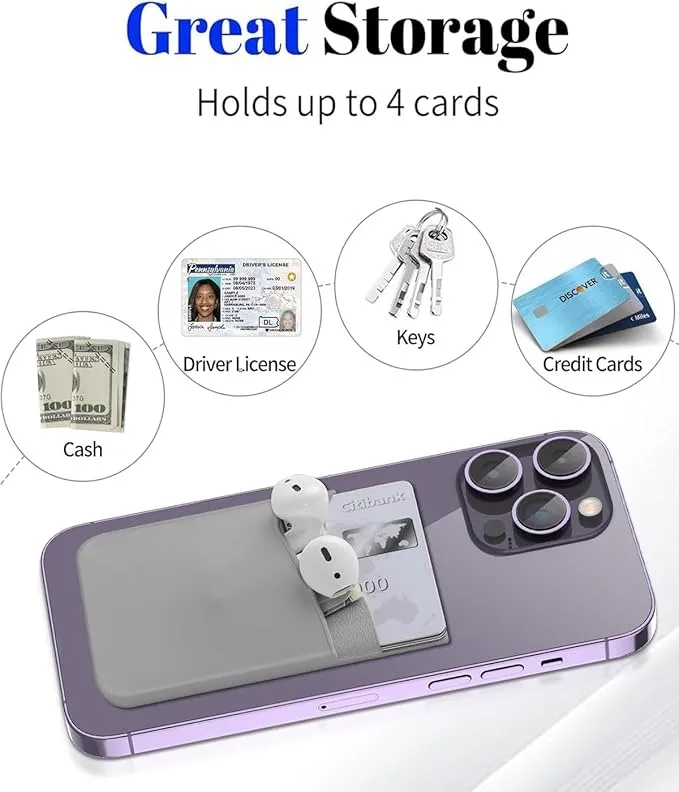 Double Layer Silicone Card Holder Phone Wallet 3