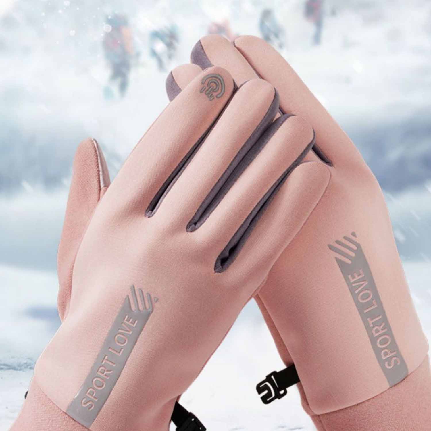 Windproof outdoor sports warm touchscreen gloves 3