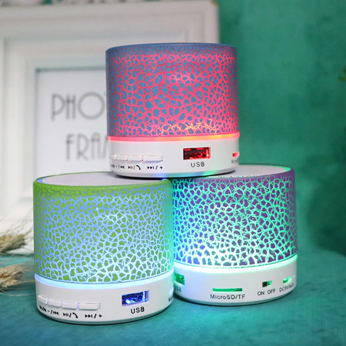 LED Light Luminous Mini Bluetooth Speaker Dancing Lights 10