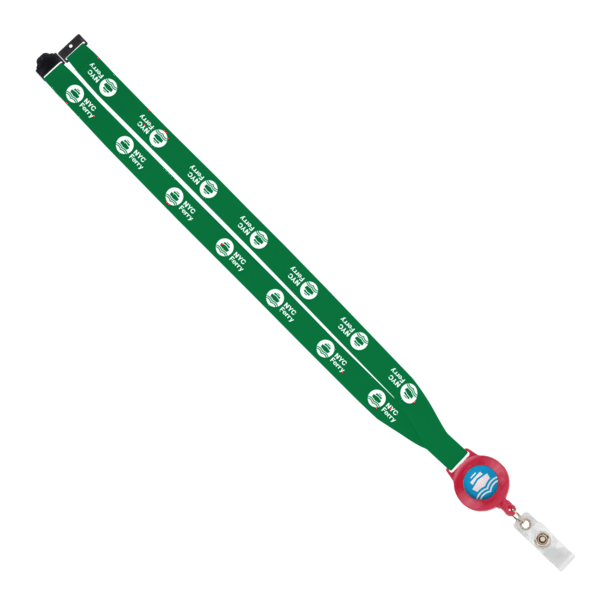 IMPORT 3/4" Polyester Lanyard with Retractable Badge Reel and IPH7 back of neck convenience release. 106