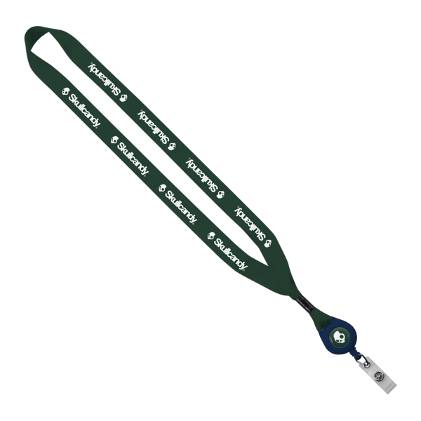 3/4" Polyester Lanyard with Metal Crimp & Retractable Badge Reel 269