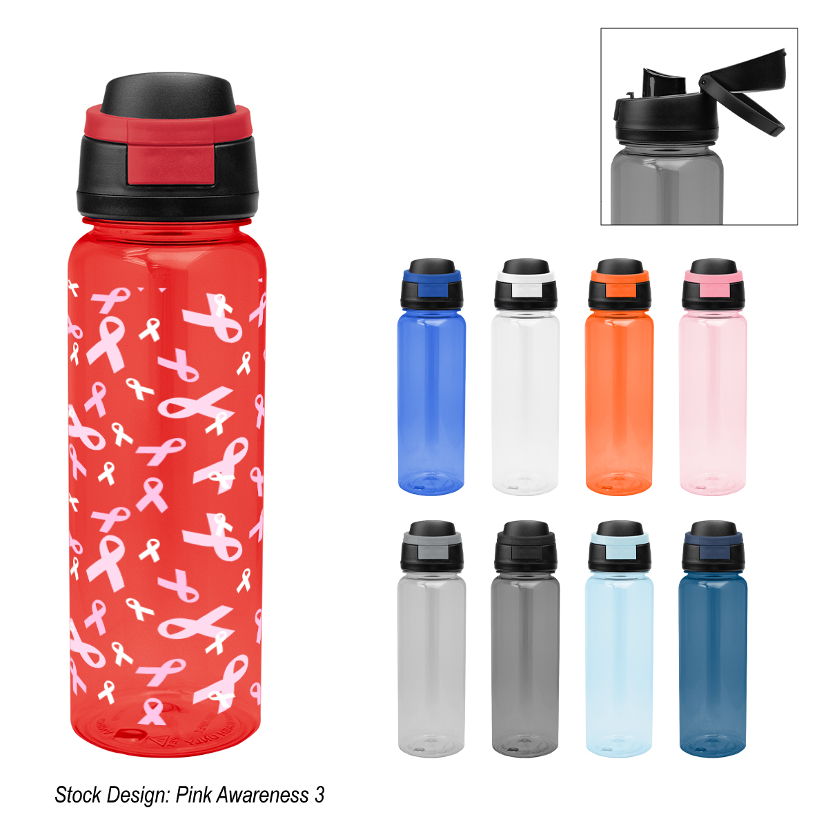 32 Oz. Full Color Pop Sip rPET Bottle