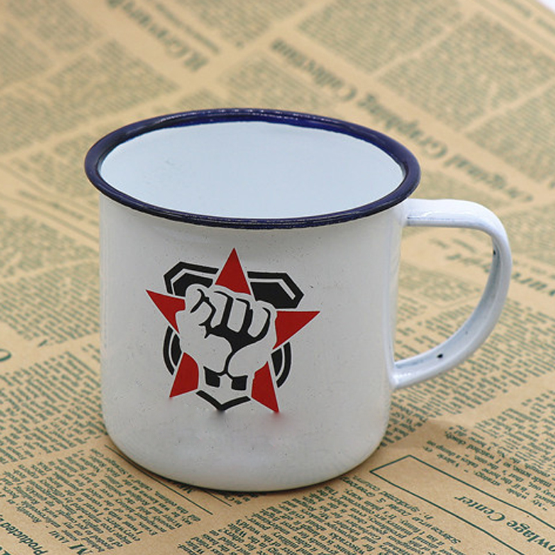 White Custom Enamel Mugs 2