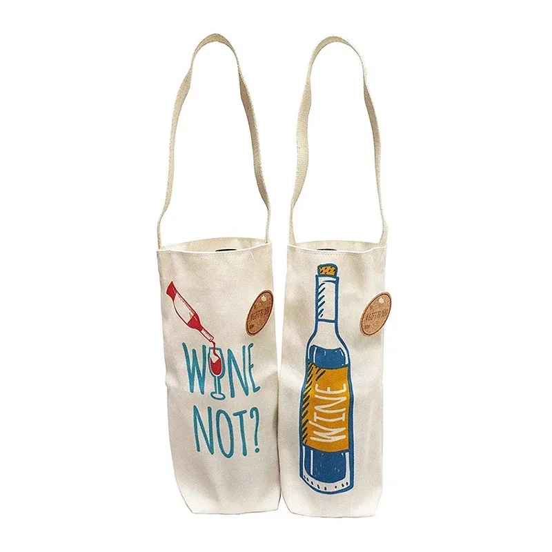 Custom Recycled Canvas Wine Tote Bag, custom tote bag with logo imprint 2