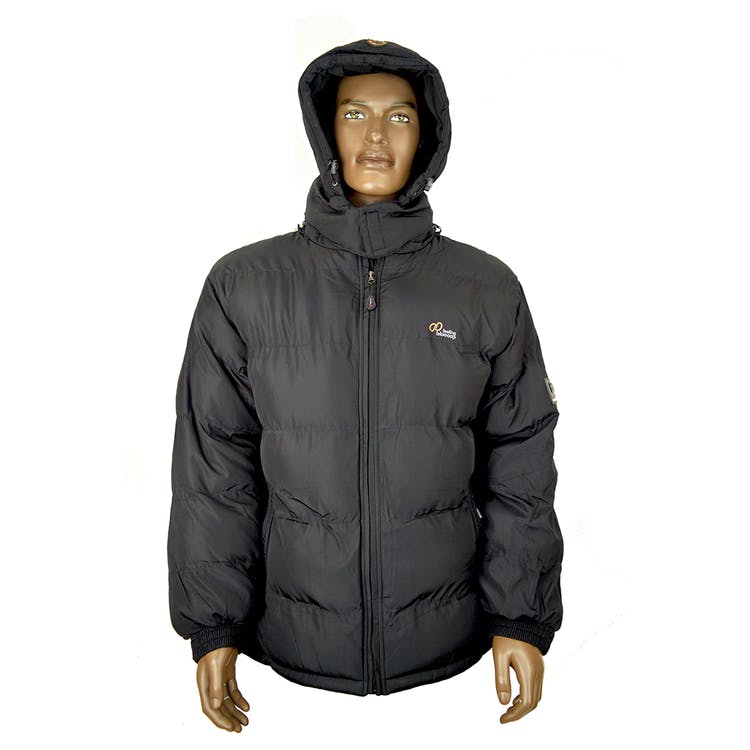 Men's Bubble Jackets - Large Black Fleece Lined 1