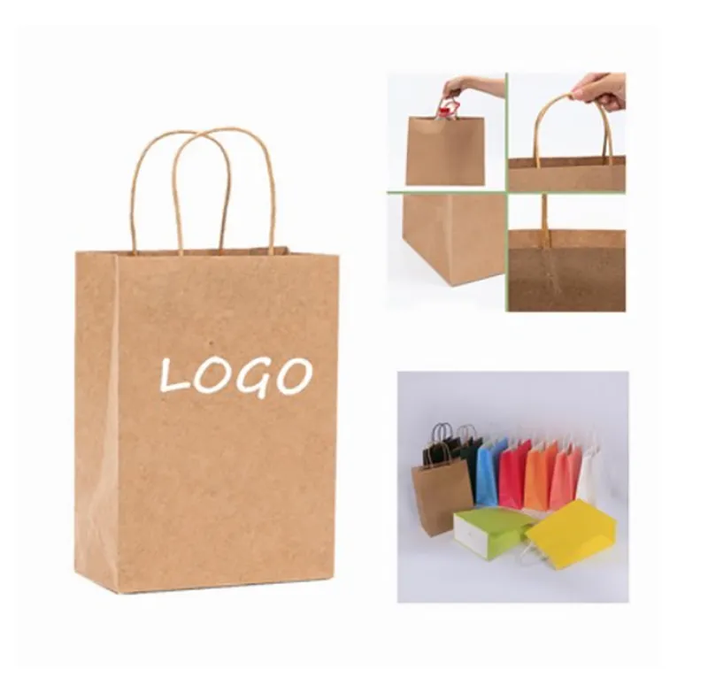 Paper Gift Kraft Bags With Handles For Party Favor 2