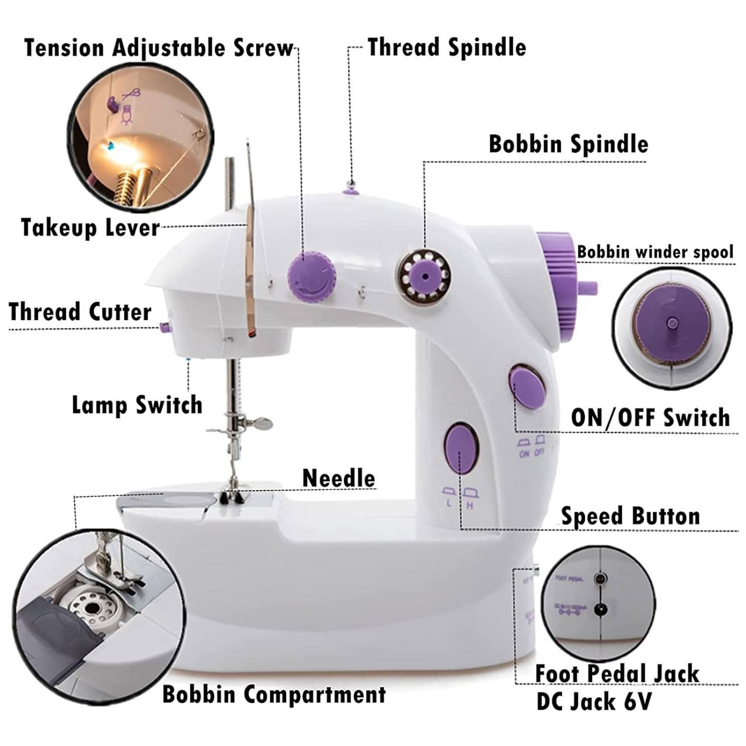 Mini Sewing Machine Handheld Portable Electric for Beginners 4