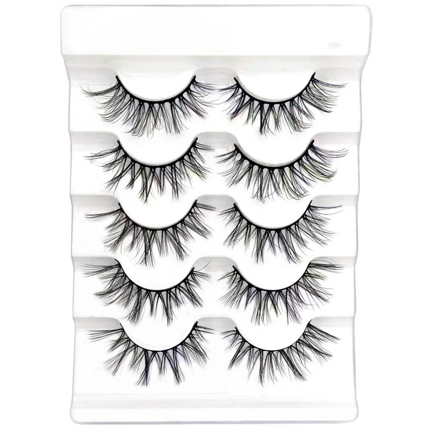 5 Pairs Clear Band False Eyelashes for Daily Use 2