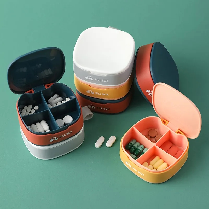 Portable 4-Compartment Pill Box 9