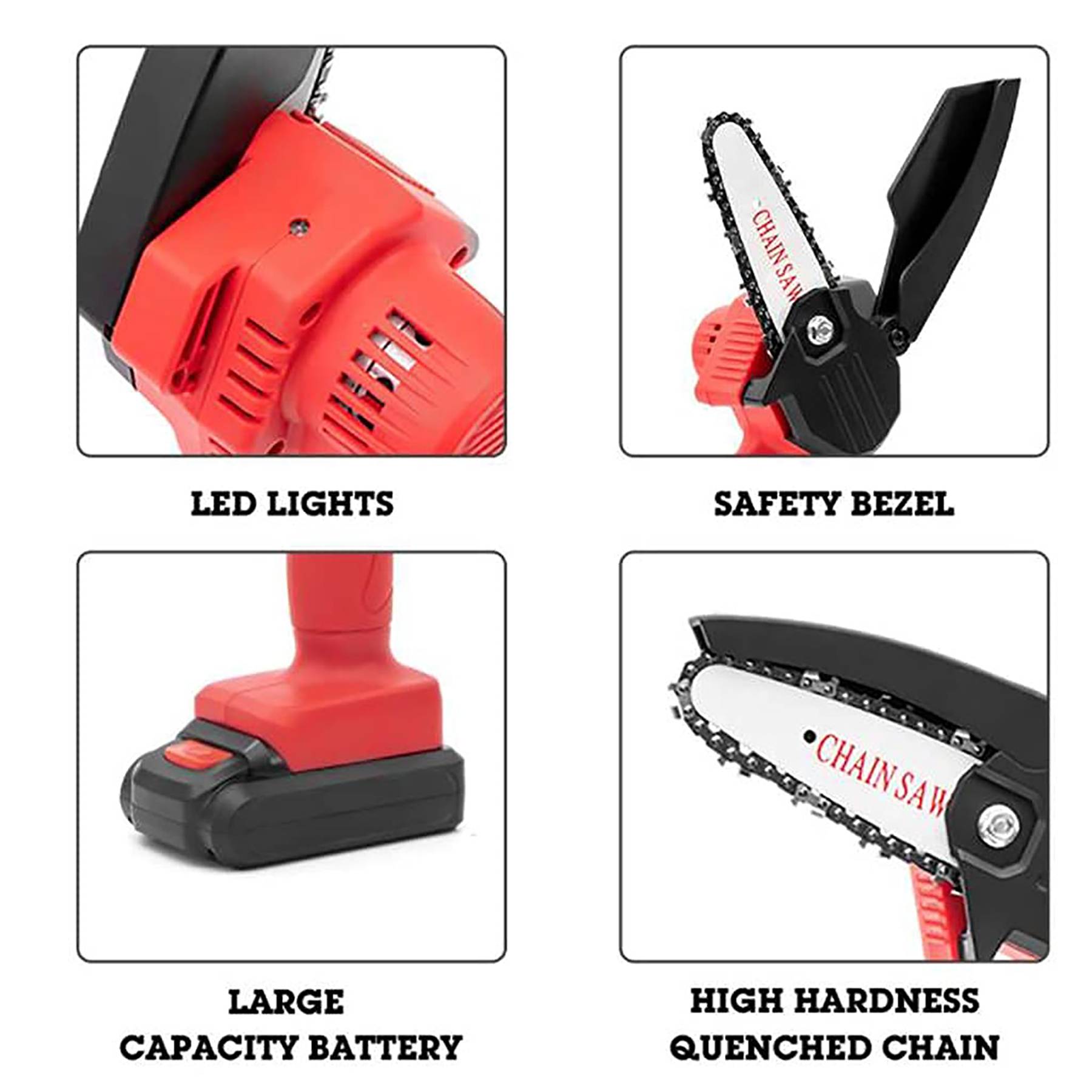 4 Inch Battery Power Chainsaw Small Portable Handheld 5