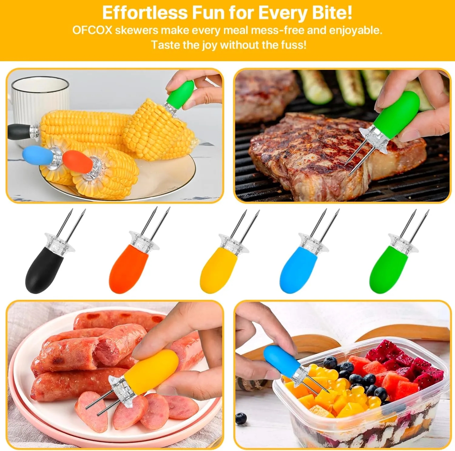 Stainless Steel BBQ Corn Holders 2