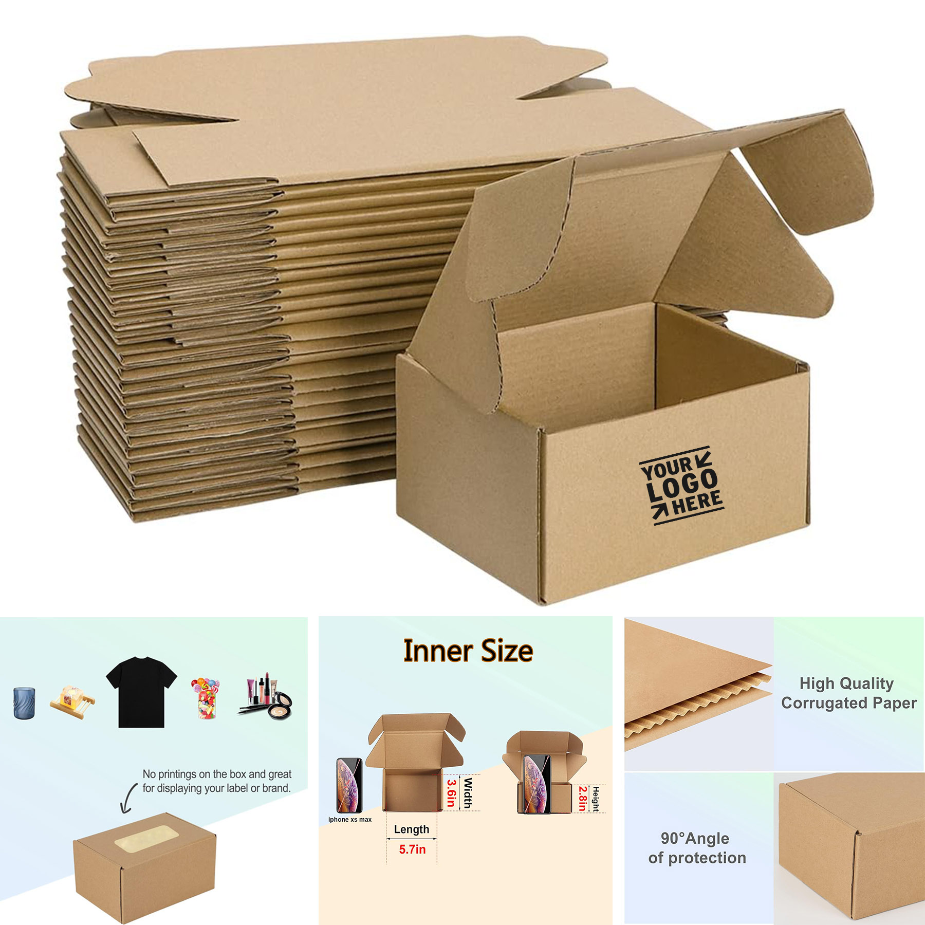6x4x3 Inches Small Mailing Packing Corrugated Cardboard Shipping Box 2