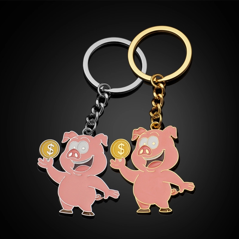 Pink piggy keychain 2