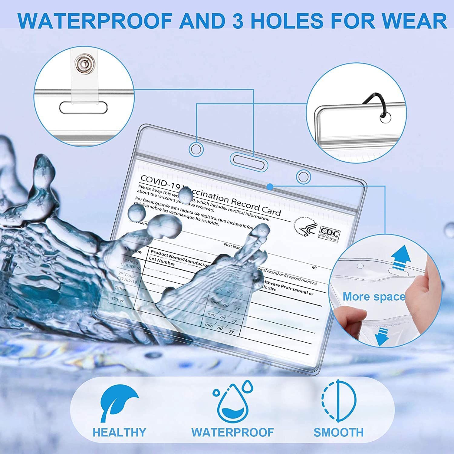 Waterproof Vaccine Card Badge Holder 3