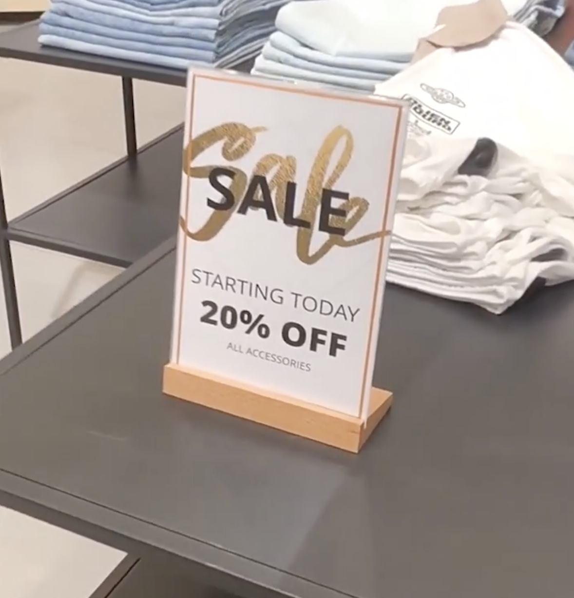 Acrylic Sign Holder with Wood Base 2