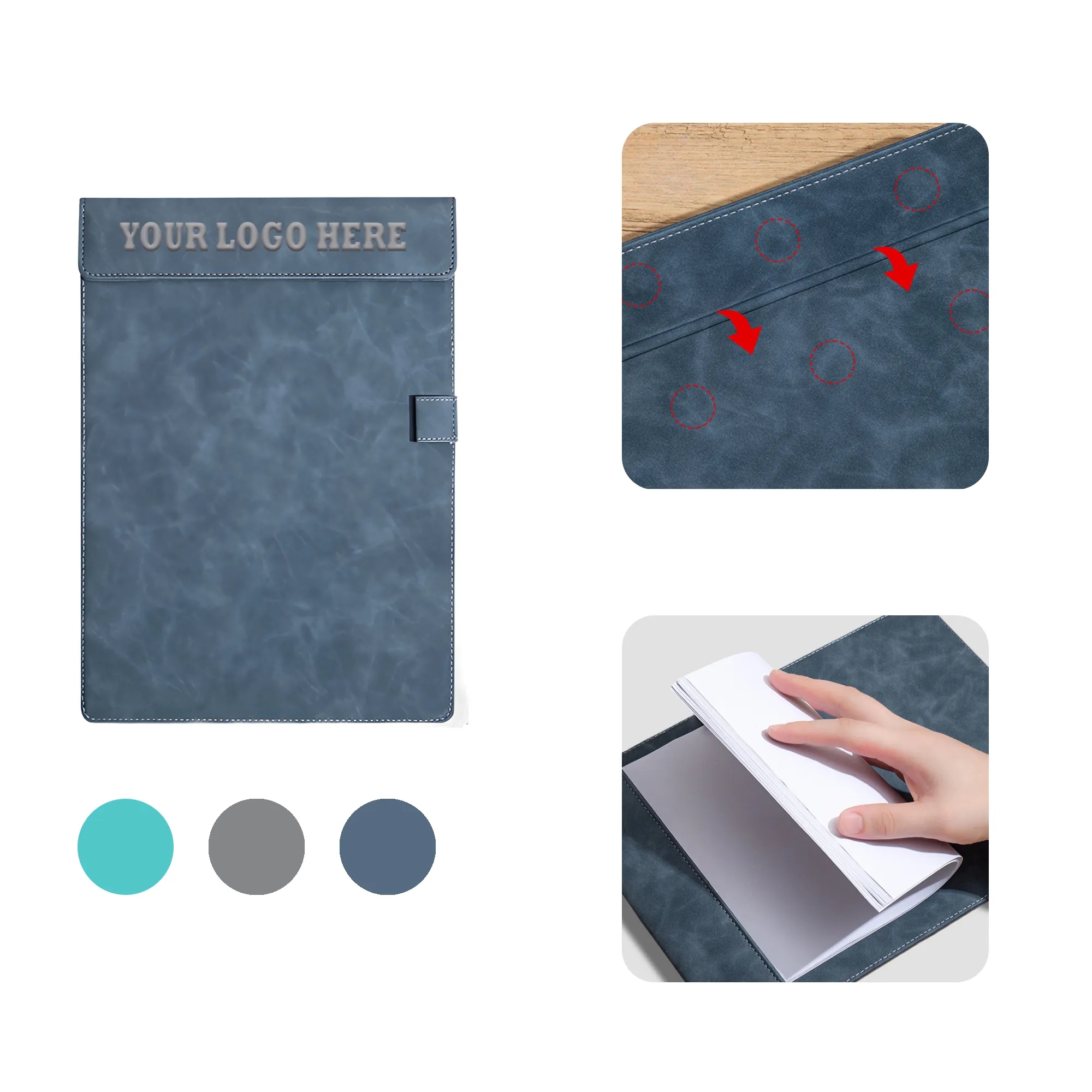 Customized Leather A4 Magnetic Folder 2