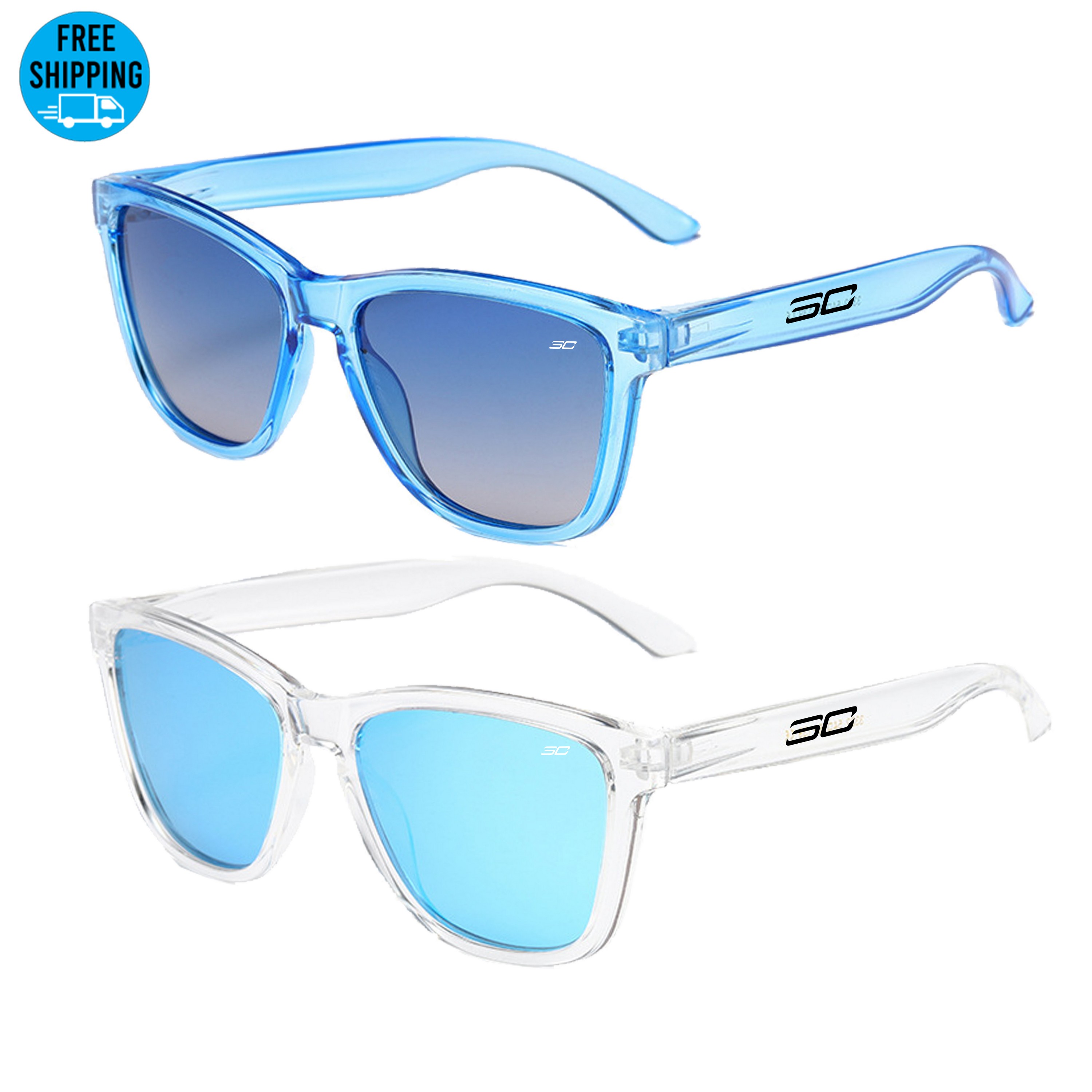 Translucent Frame Sunglasses-Ocean 2