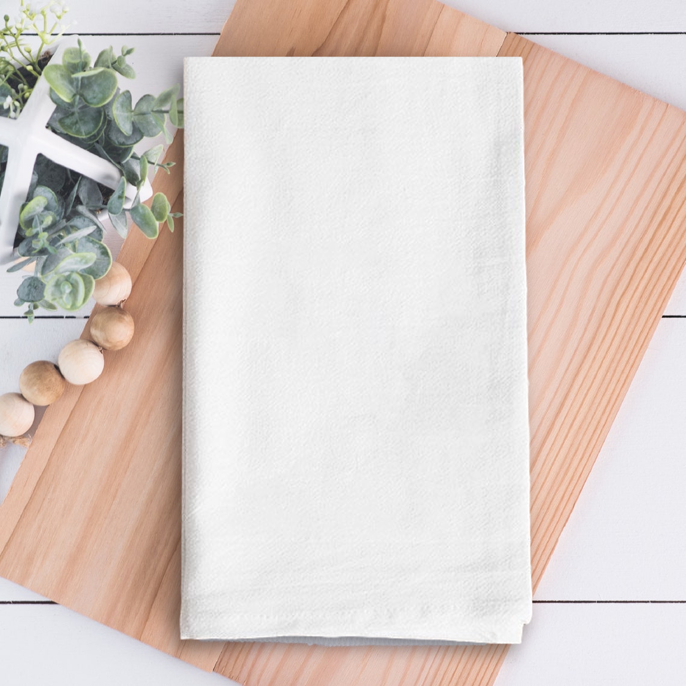 White Vintage Flour Sack Tea Towel 4