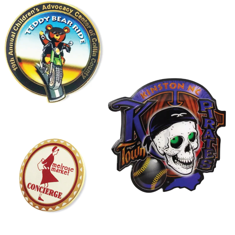 1.5" Full Color Offset Printed Lapel Pin with Epoxy Dome 1