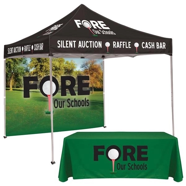 10' Tent Kit w/ Full Back Wall & 6ft Throw Style Table Cover 4
