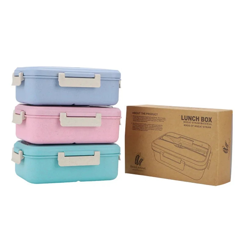 8.2 "x5.7" x2.7" Wheat straw eco-friendly Bento Box 3
