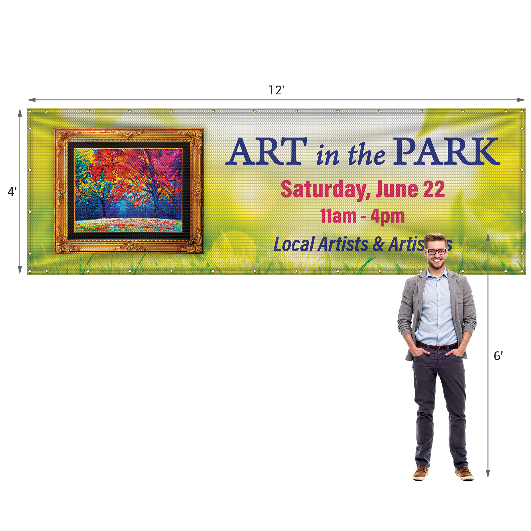 4' x 12' Premium Polyester Mesh Banner 2