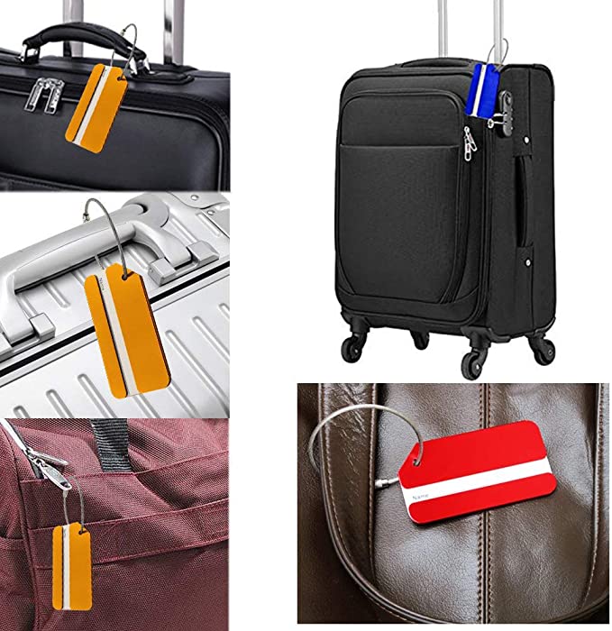 Aluminum Alloy Travel Luggage Tag w/Stainless Steel Rope 7