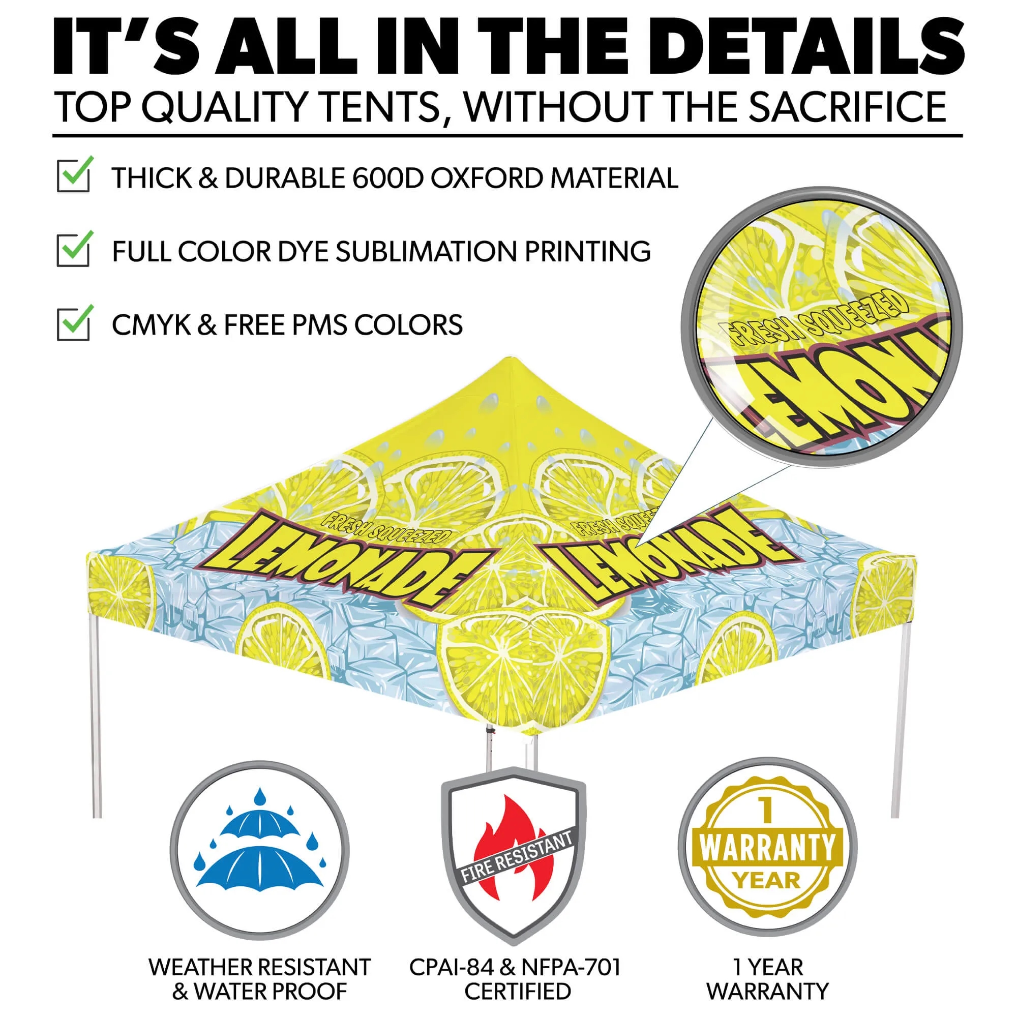 10ft x 10ft Custom Canopy Tent - Experience Gold Package 2