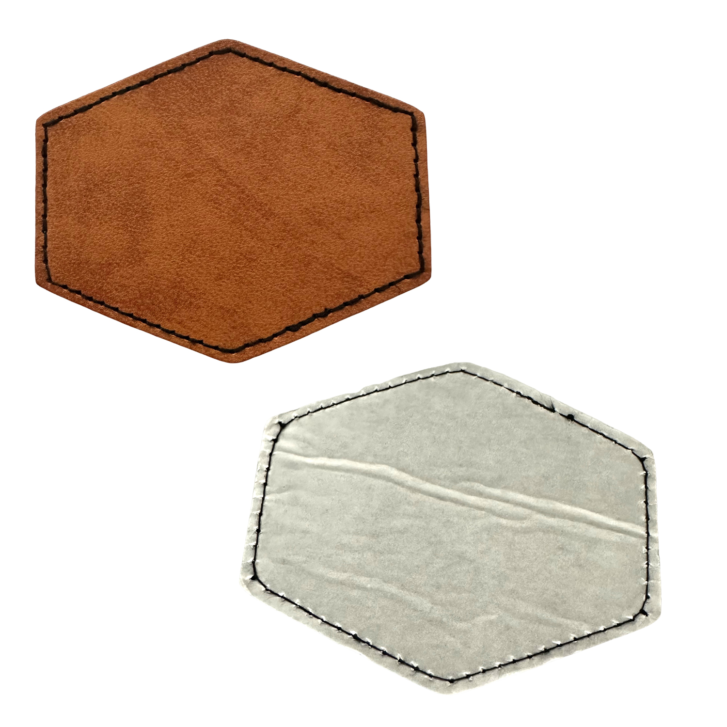 Hexagon Shape Leatherette Patch 3
