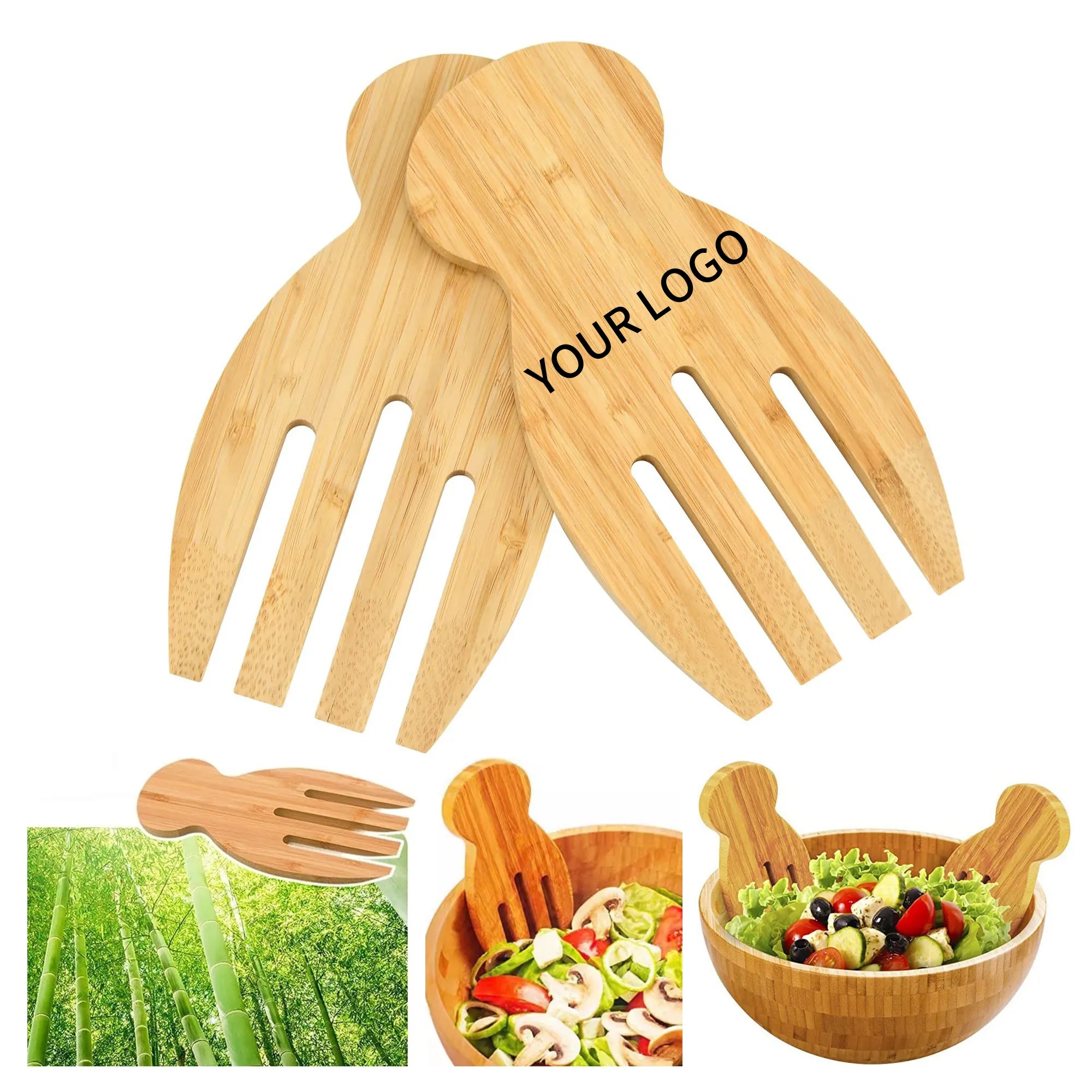 Bamboo Salad Tongs 2