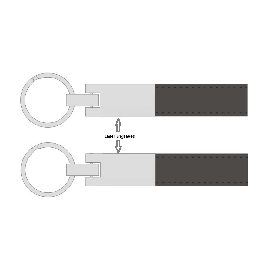 Leather Strap Keychain with Metal Plate 5