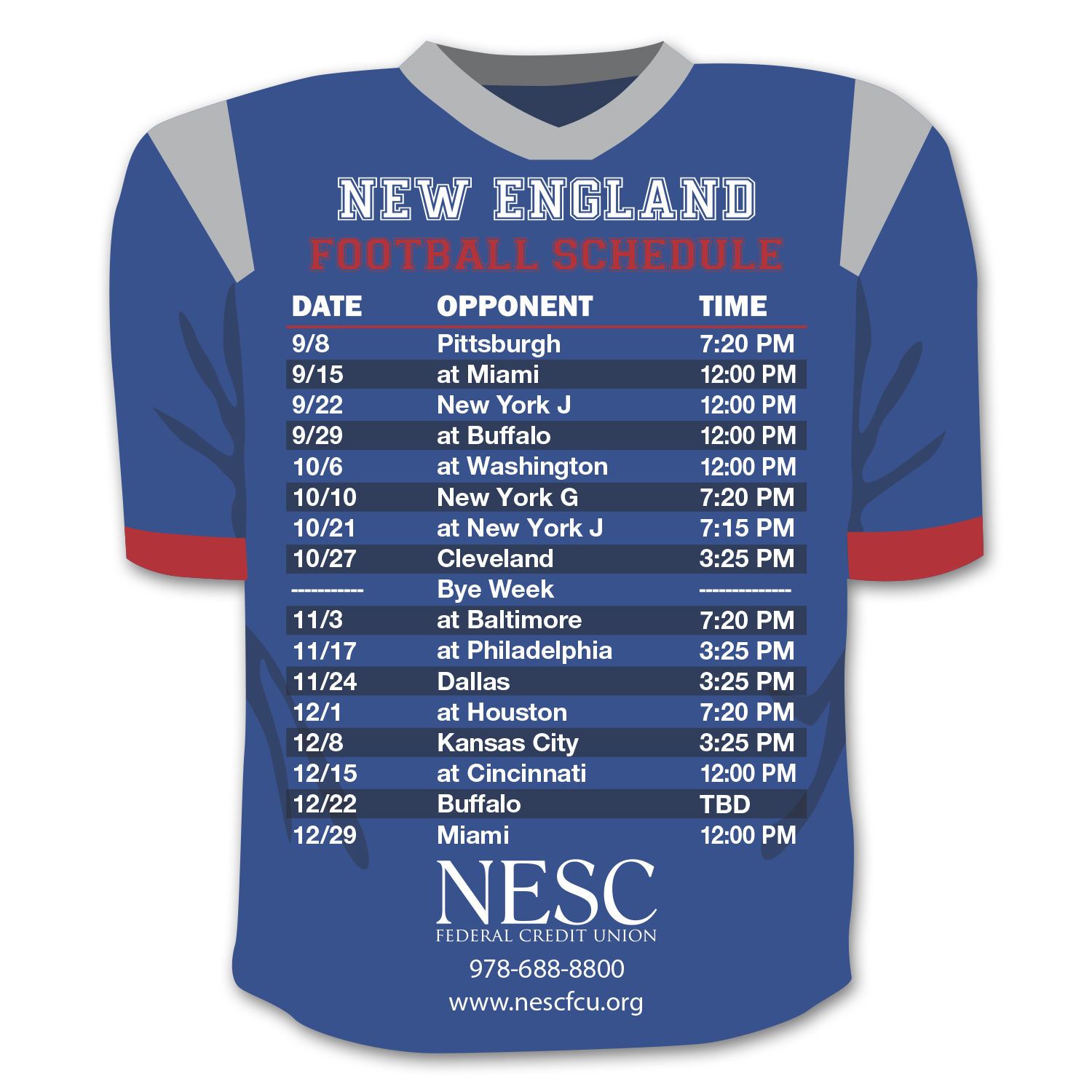 Schedule Team Jersey Magnet