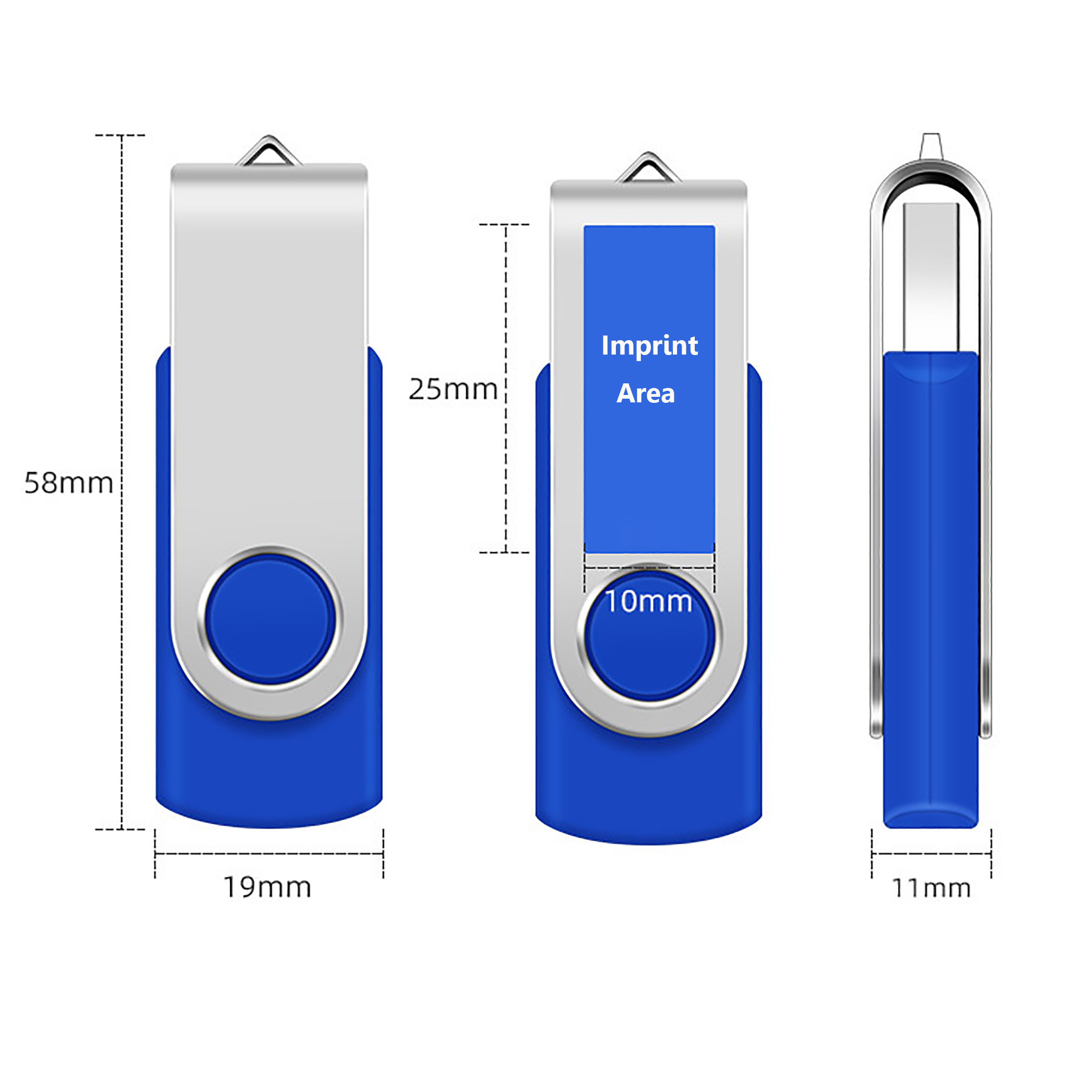 2GB USB Flash Drive with Metal Swivel Cover 6