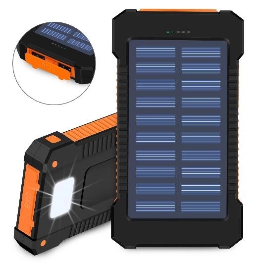 8000 mAh solar energy power bank with compass 9