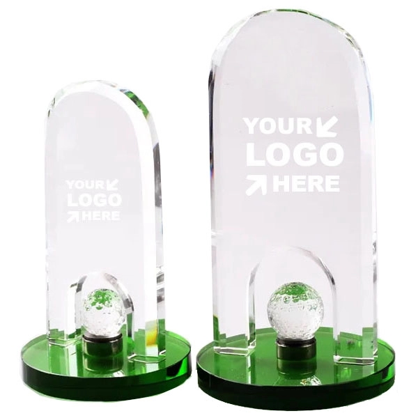 Crystal Dome Golf Award with Green Base 4