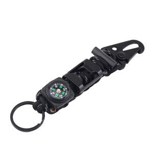 Durable Rope Key Chain With Whistle Flint And Compass 25